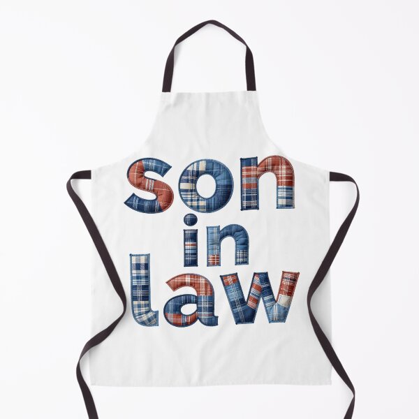Item preview, SON IN LAW - IN RED & BLUE CHECK FAUX LETTERING designed and sold by AlexOBrienArt.
