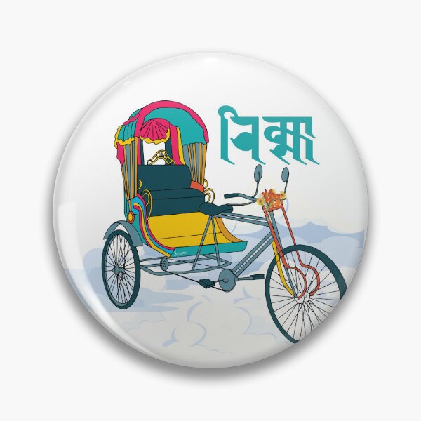 Item preview, Traditional Nepalese Rickshaw with Ranjana Kutakshar  designed and sold by Hisi Designs.