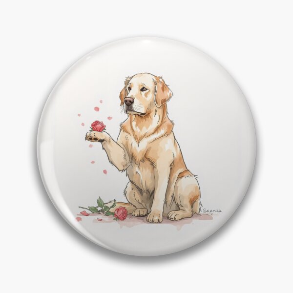 Item preview, Solan Propose Day Golden Retriever Illustration | ArtivaNest Pet Verse designed and sold by ArtivaNest.