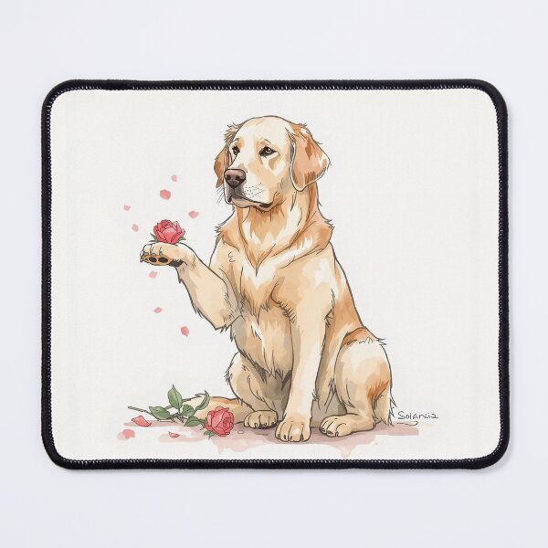 Item preview, Solan Propose Day Golden Retriever Illustration | ArtivaNest Pet Verse designed and sold by ArtivaNest.