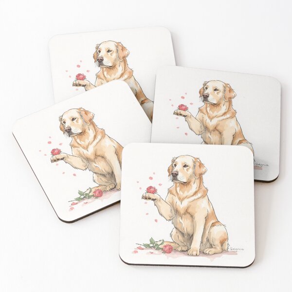 Item preview, Solan Propose Day Golden Retriever Illustration | ArtivaNest Pet Verse designed and sold by ArtivaNest.