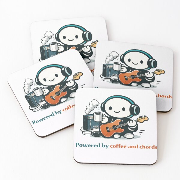Item preview, Powered by coffee and chords designed and sold by ChaosInNumbers.