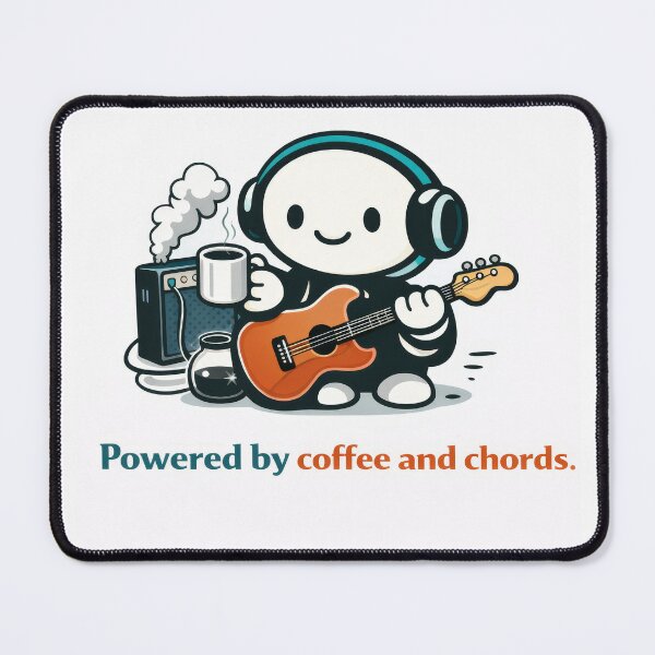 Item preview, Powered by coffee and chords designed and sold by ChaosInNumbers.