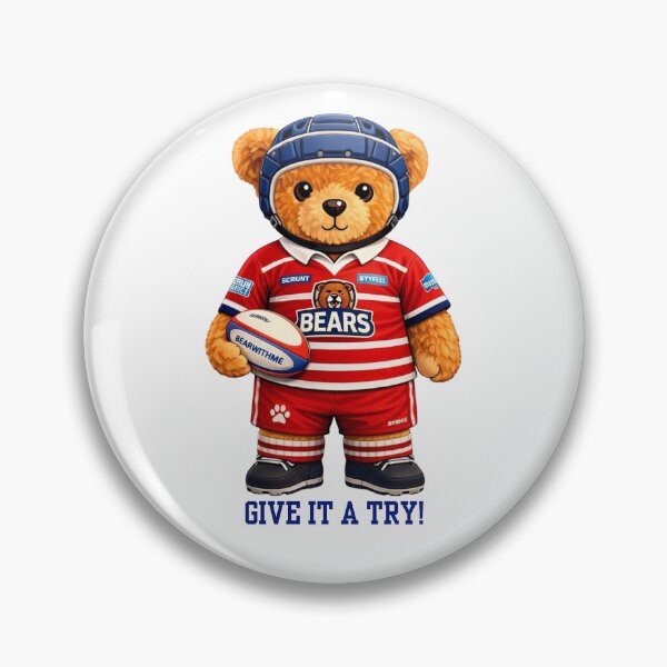 Item preview, Cute Rugby Teddy Bear Player in Striped Jersey - Sports Mascot Gift designed and sold by CuteBear87.