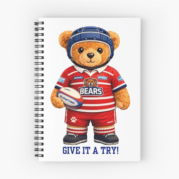 Item preview, Cute Rugby Teddy Bear Player in Striped Jersey - Sports Mascot Gift designed and sold by CuteBear87.