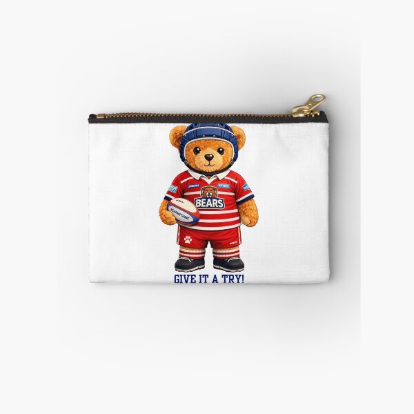 Item preview, Cute Rugby Teddy Bear Player in Striped Jersey - Sports Mascot Gift designed and sold by CuteBear87.