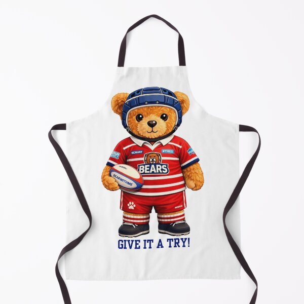 Item preview, Cute Rugby Teddy Bear Player in Striped Jersey - Sports Mascot Gift designed and sold by CuteBear87.