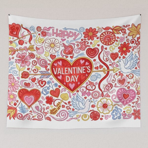 Item preview, Embroidered Love: Vibrant Valentine Stitched Pattern designed and sold by Jchan24.
