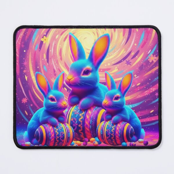 Item preview, Psychedelic Cosmic Easter Bunny Art designed and sold by 3free3street - Neon & Graffiti Digital Art.