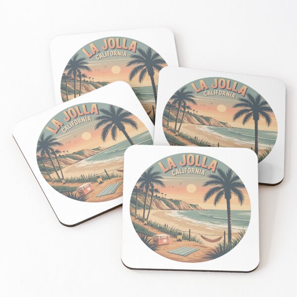 Item preview, La Jolla California Retro Beach Sunset - Chill Coastal Circle Illustration designed and sold by CircinusStore.