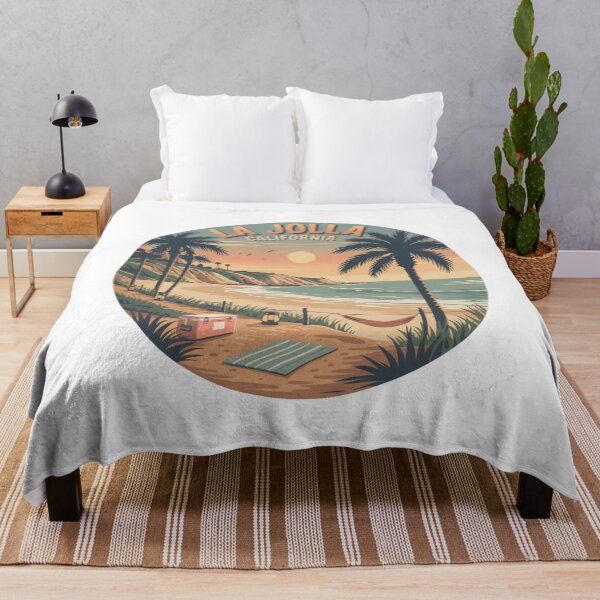 Item preview, La Jolla California Retro Beach Sunset - Chill Coastal Circle Illustration designed and sold by CircinusStore.