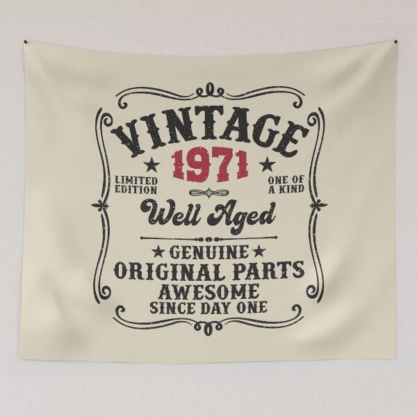 Item preview, 55th Birthday Vintage 1971 Well Aged 55 Awesome Years designed and sold by eclecTEEq.