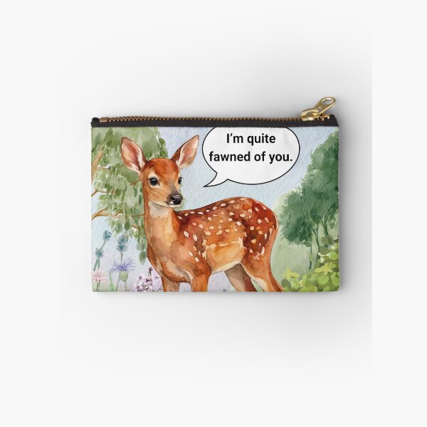 Item preview, “I’m Quite Fawned of You” Cute Deer Pun Sticker | Watercolor Valentine’s Day Animal Art designed and sold by ninainanutshell.