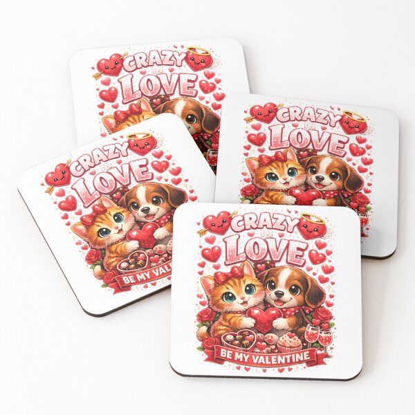 Item preview, Cute Crazy In Love Cat and Dog – Valentine’s Day Shirt | Be My Valentine Gift designed and sold by OxiSkor.