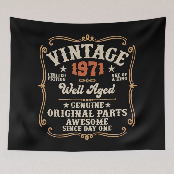 Item preview, 55th Birthday Vintage 1971 Well Aged 55 Awesome Years designed and sold by eclecTEEq.