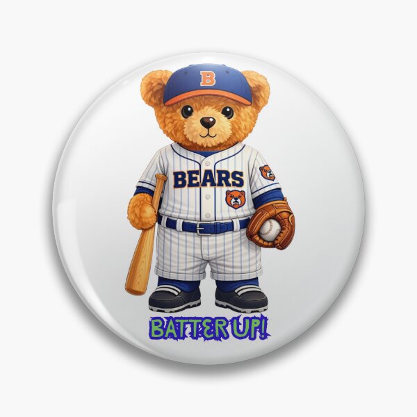 Item preview, Cute Baseball Teddy Bear Player in Pinstripe Uniform - Sports Mascot designed and sold by CuteBear87.