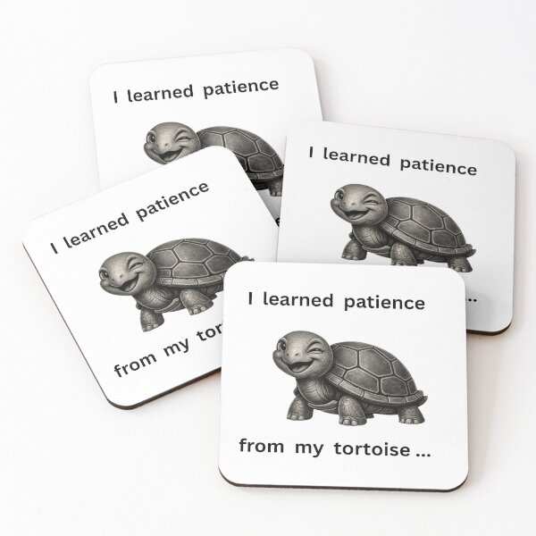 Item preview, I Learned Patience from a=my Tortoise – Funny Tortoise Illustration designed and sold by byrencsi.