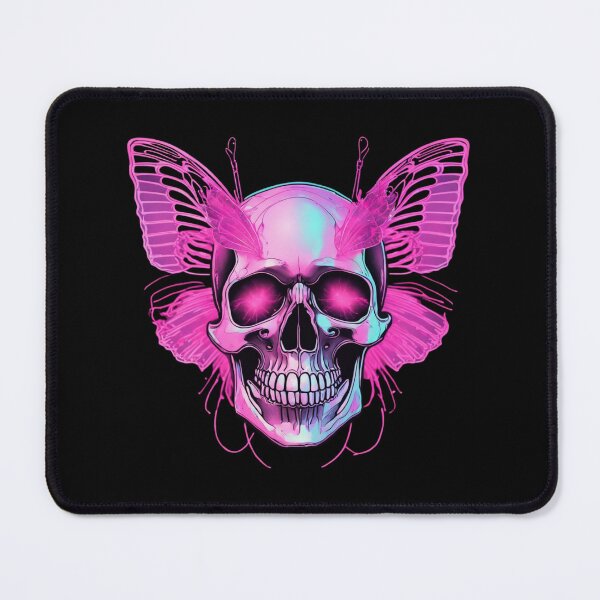 Item preview, Neon Pink Butterfly Skull – Cyber Goth Synthwave Glow Aesthetic Design designed and sold by LintonGriffin.
