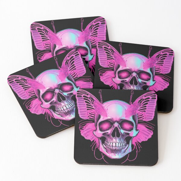 Item preview, Neon Pink Butterfly Skull – Cyber Goth Synthwave Glow Aesthetic Design designed and sold by LintonGriffin.