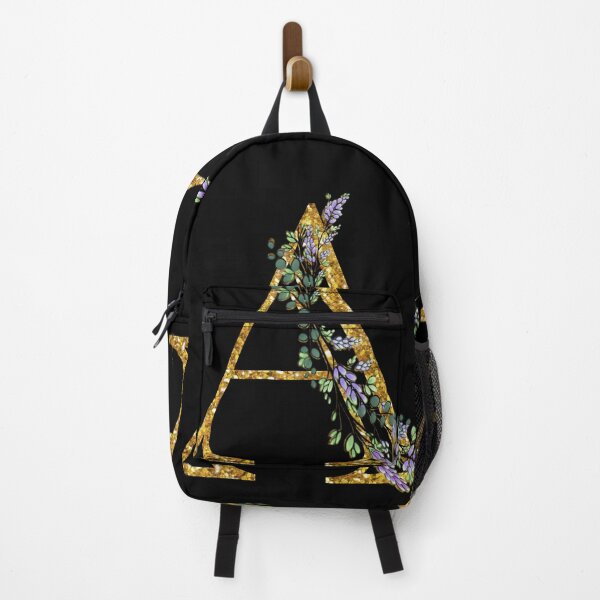 Item preview, The Alphabet | The letter “A” | romantic Eucalyptus and Lavender floral illustration | floral Monogram | gold glitter alphabet designed and sold by hollycooper.