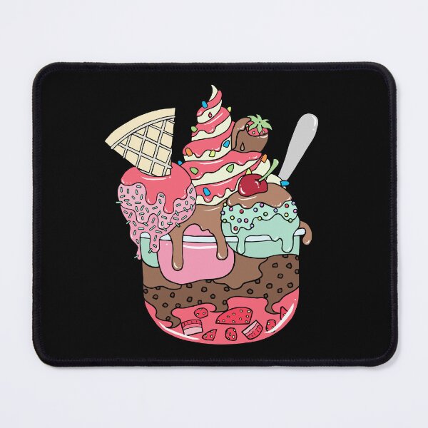 Item preview, Strawberry Chocolate Mint Ice Cream Sundae designed and sold by kitschandkawaii.
