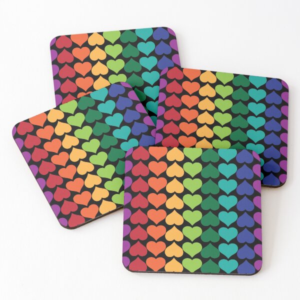 Item preview, Rainbow Hearts on Black designed and sold by Digitalmyth's Designs.