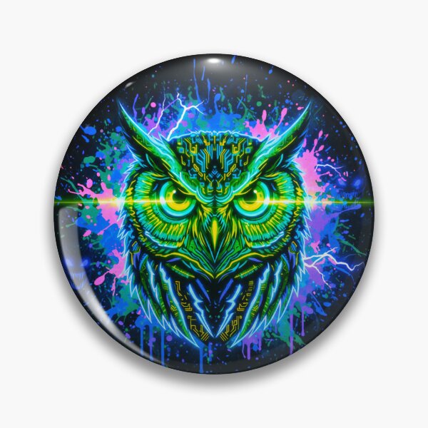 Item preview, Neon Cyberpunk Owl Glow Laser | Trippy Futuristic Art designed and sold by ExploreAura Studio.