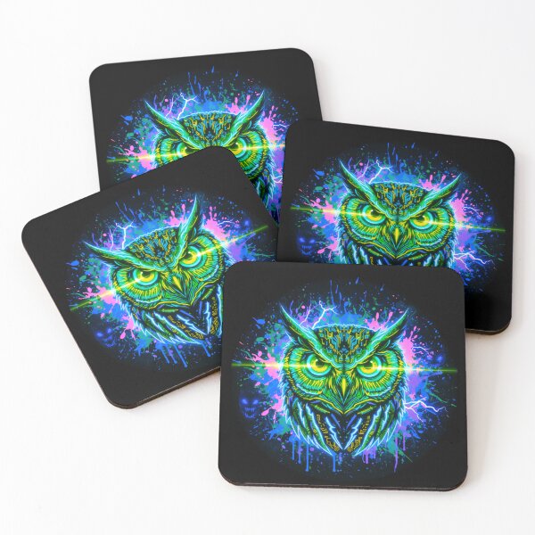 Item preview, Neon Cyberpunk Owl Glow Laser | Trippy Futuristic Art designed and sold by ExploreAura Studio.