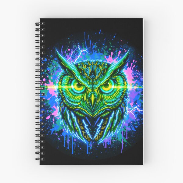 Item preview, Neon Cyberpunk Owl Glow Laser | Trippy Futuristic Art designed and sold by ExploreAura Studio.