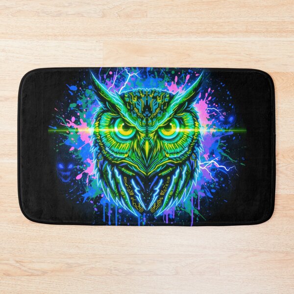 Item preview, Neon Cyberpunk Owl Glow Laser | Trippy Futuristic Art designed and sold by ExploreAura Studio.