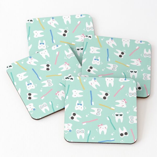 Item preview, Cute Tooth & Toothbrush Pattern designed and sold by ketrena.