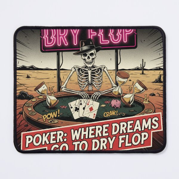 Item preview, Poker Where Dreams Go To Dry Flop – Funny Skeleton Grinder Art designed and sold by GambleCore.