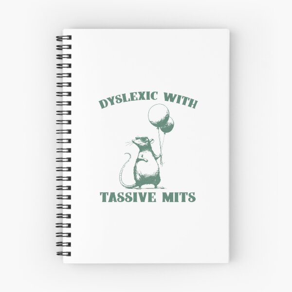 Item preview, Dyslexic with Tassive Mits — Funny Rat Pun Retro Illustration designed and sold by Colorful-Garden.