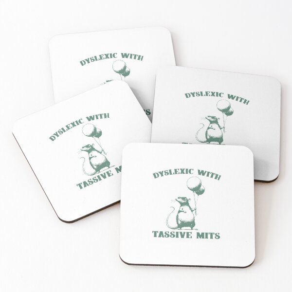 Item preview, Dyslexic with Tassive Mits — Funny Rat Pun Retro Illustration designed and sold by Colorful-Garden.