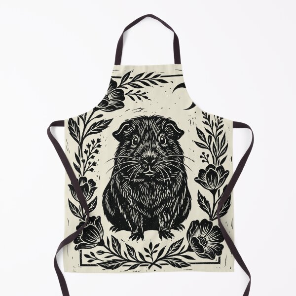 Item preview, Guinea Pig Lino Style Floral Witchy Rodent designed and sold by Y-Vibes.