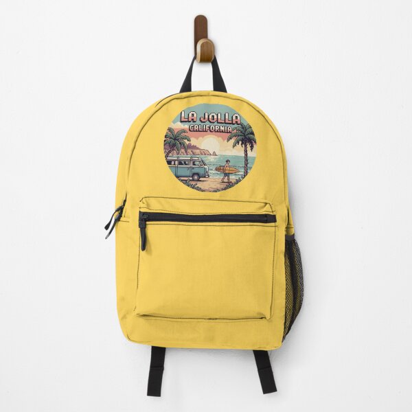 Item preview, La Jolla California Pixel Surf Sunset – Retro Coastal Circle Illustration designed and sold by CircinusStore.