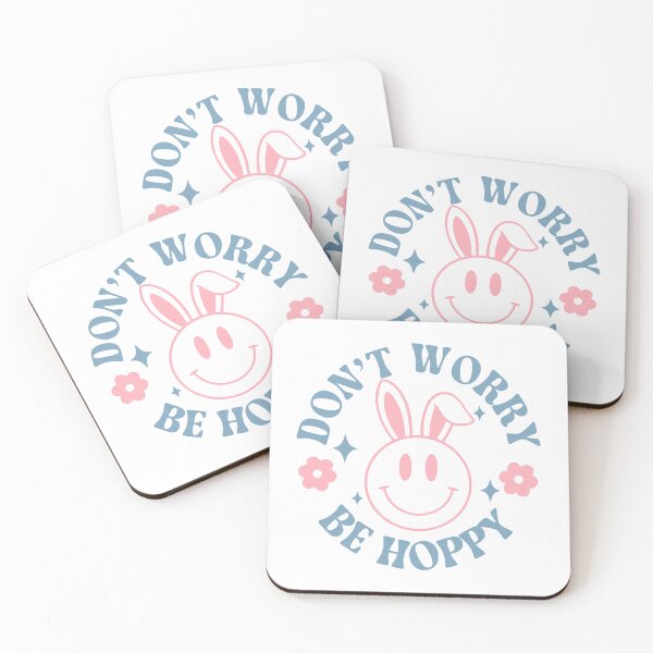 Item preview, Don’t Worry Be Hoppy – Cute Bunny Smiley Easter Design designed and sold by FloraliteCo.