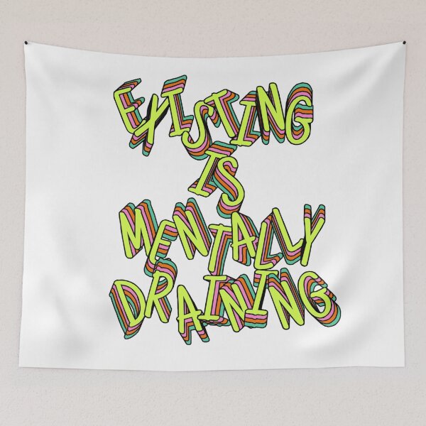 Item preview, Mentally Draining Aesthetic Design - Colorful & Retro designed and sold by ClashShop.