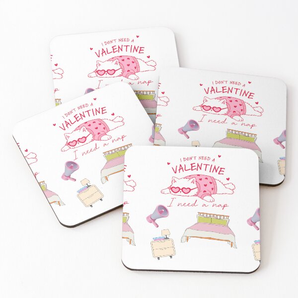 Item preview, Anti‑Valentine Cat – Pink Cozy Bedroom designed and sold by Coolparrotgirl.