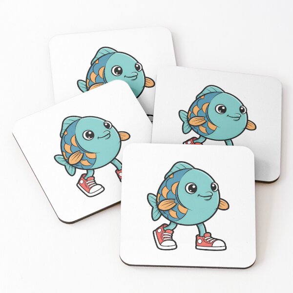 Item preview, Cute Fish Walking in Sneakers designed and sold by Brasuca's Art.