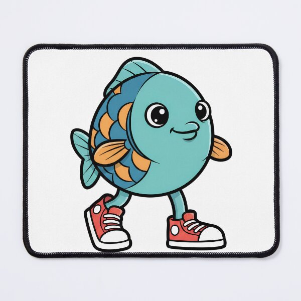 Item preview, Cute Fish Walking in Sneakers designed and sold by Brasuca's Art.