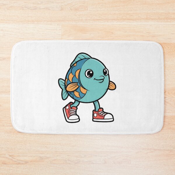 Item preview, Cute Fish Walking in Sneakers designed and sold by Brasuca's Art.