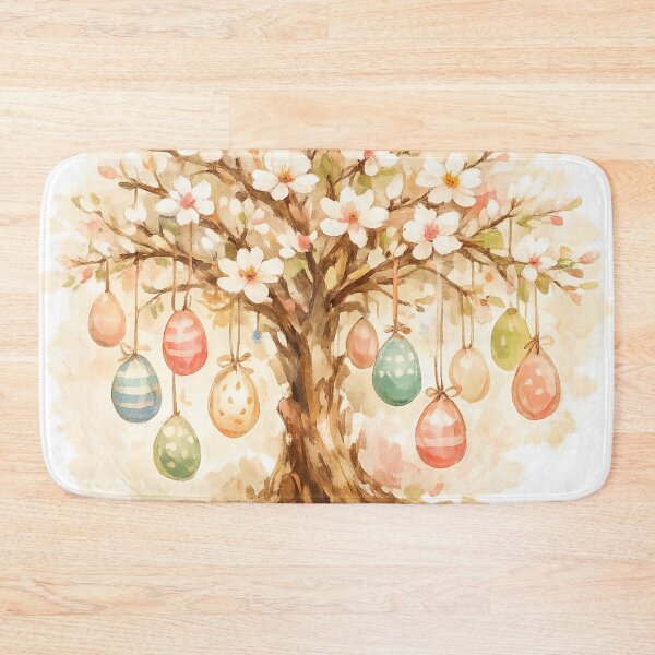 Item preview, Whimsical Easter Eggs on Blooming Tree Watercolor Design designed and sold by FunFitLife Studio.