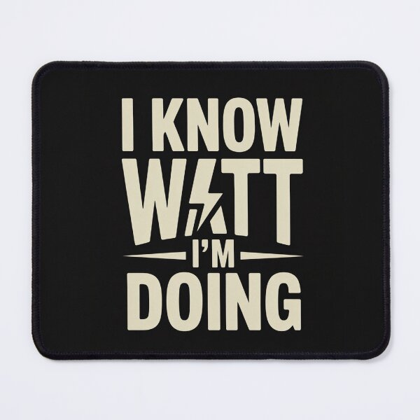 Item preview, I Know Watt I’m Doing – Funny Electrician Science Pun Typography designed and sold by Human After All.