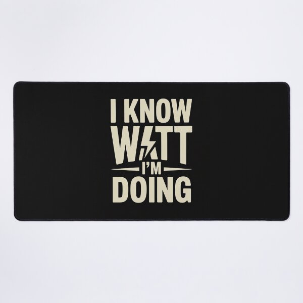 Item preview, I Know Watt I’m Doing – Funny Electrician Science Pun Typography designed and sold by Human After All.