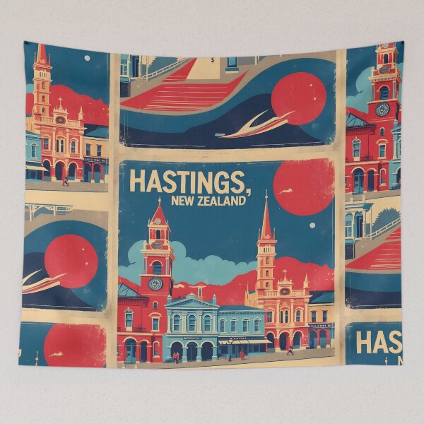Item preview, Hastings New Zealand Retro Vintage Travel Design designed and sold by TravelersGems.