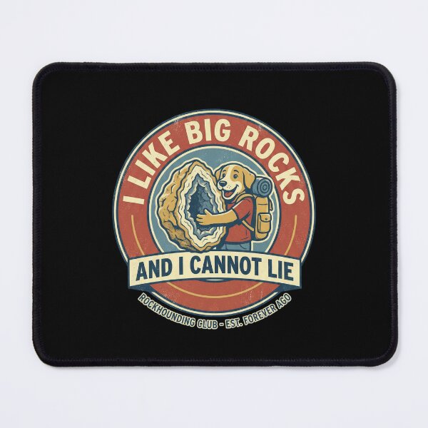 Item preview, Funny Dog Rockhound Retro Emblem designed and sold by SignumShop.
