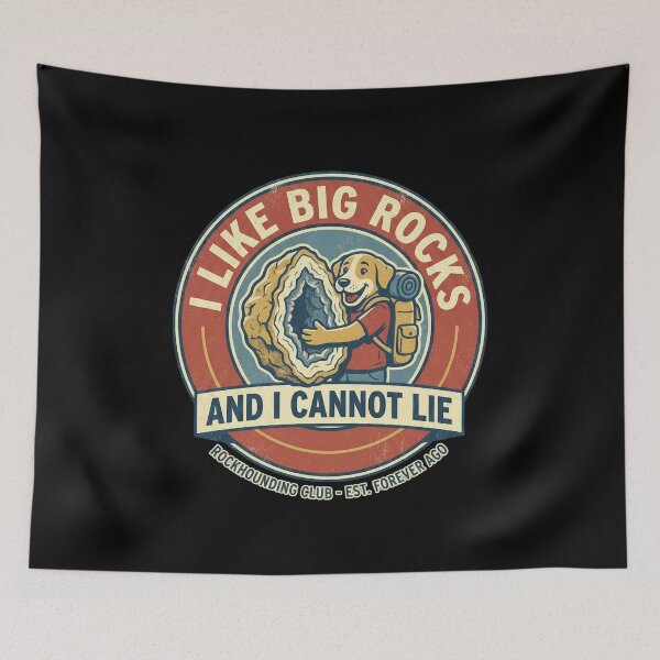 Item preview, Funny Dog Rockhound Retro Emblem designed and sold by SignumShop.