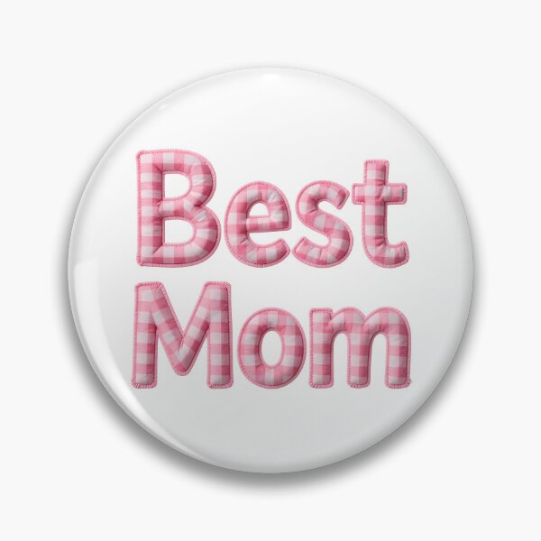 Item preview, BEST MOM - IN PINK GINGHAM FAUX LETTERING designed and sold by AlexOBrienArt.