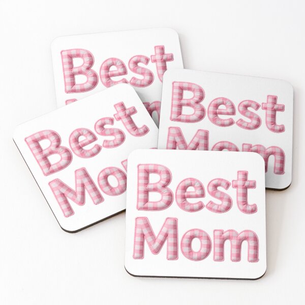 Item preview, BEST MOM - IN PINK GINGHAM FAUX LETTERING designed and sold by AlexOBrienArt.